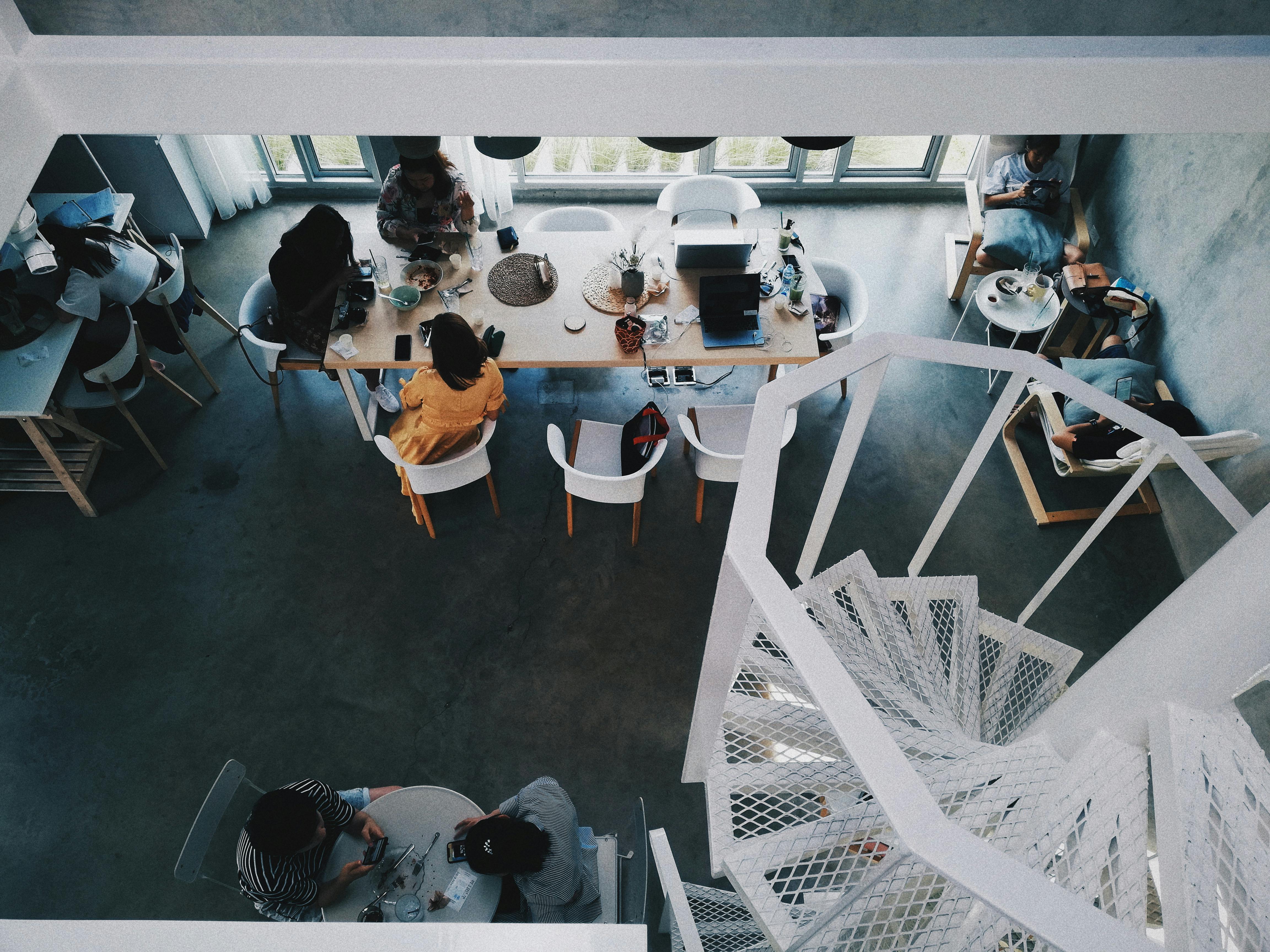 Overhead shot of a modern office
